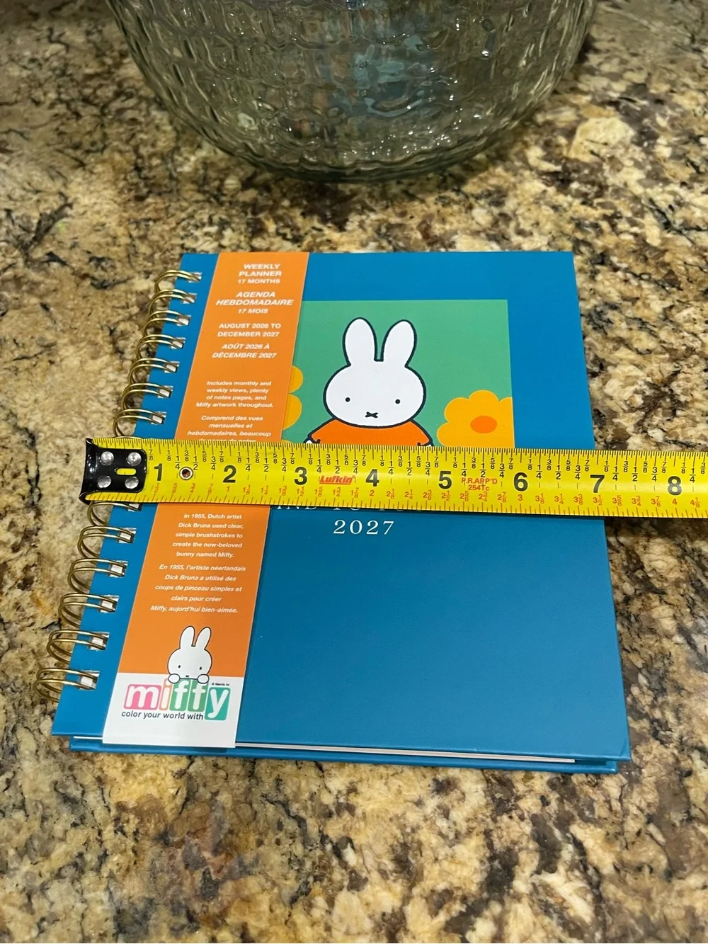 MIFFY 7”x8”” weekly planner August 2026- December 2027 - hardcover spiral NEW!